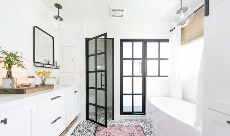 remodeled white bathroom